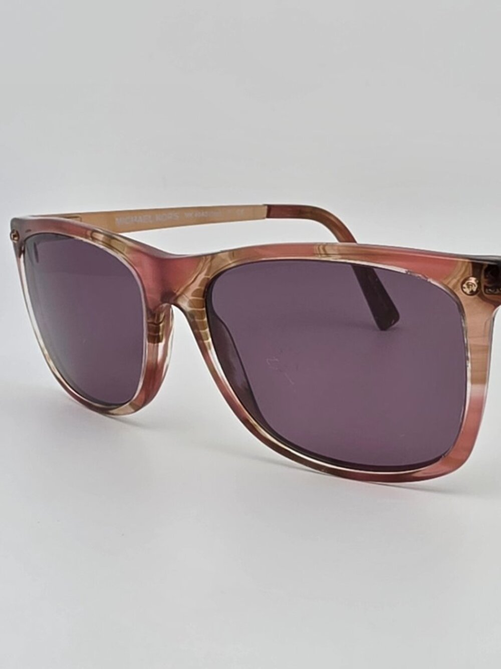 Michael Kors MK4040 3240 Iza Pink Floral Frame Polarized Purple Lens Sunglasses